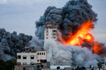 “The death toll of Palestinians has risen to 1,055 due to Israeli airstrikes on Gaza.”